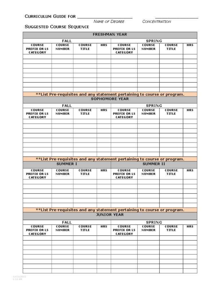 8-Semester Plan Template | PDF