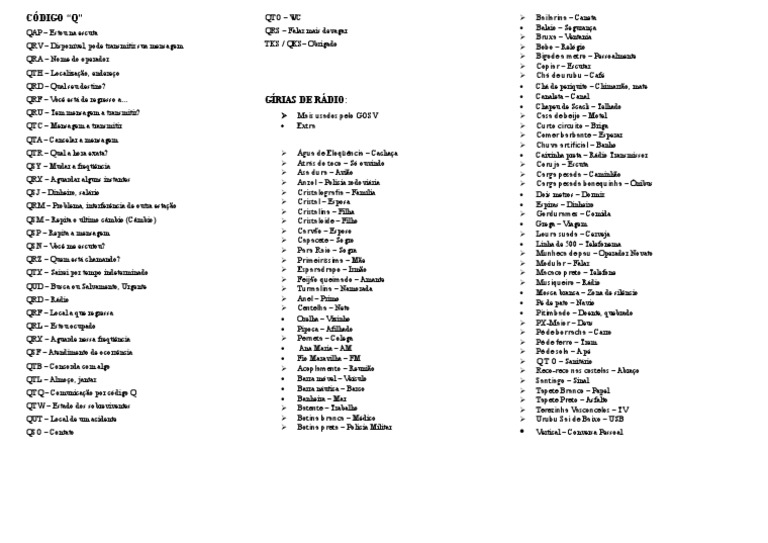 CÓDIGO Q Rádio Amador