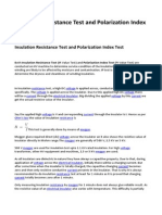 Insulation Resistance Test and Polarization Index Test