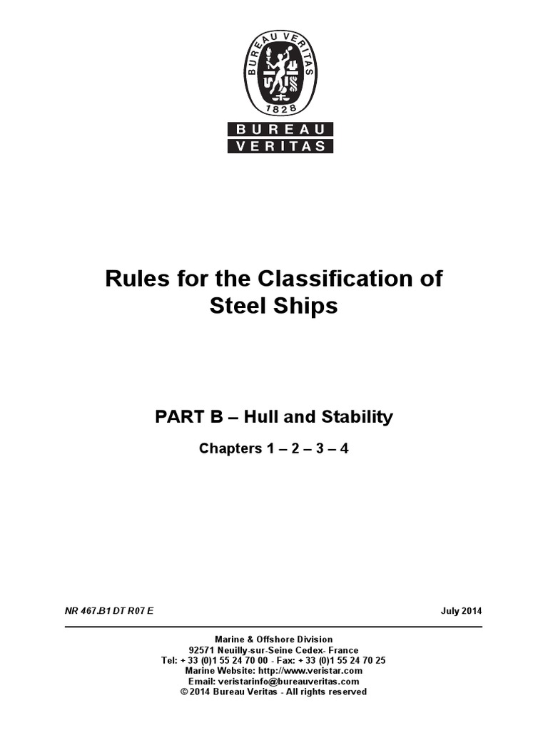 BVRules For The Classification of Steel Ships Part BHull and
