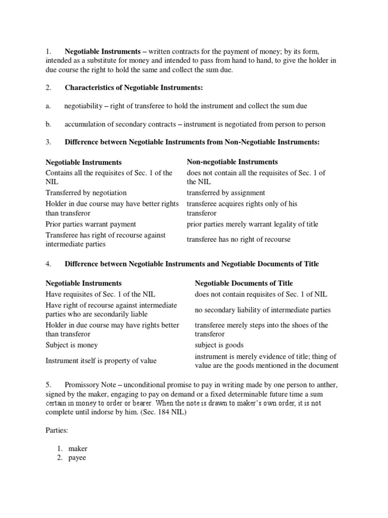 Understanding Negotiable Instruments | PDF | Negotiable Instrument | Cheque