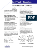 Speech Development Related To Cleft Palate: Velopharyngeal Dysfunction (VPD)