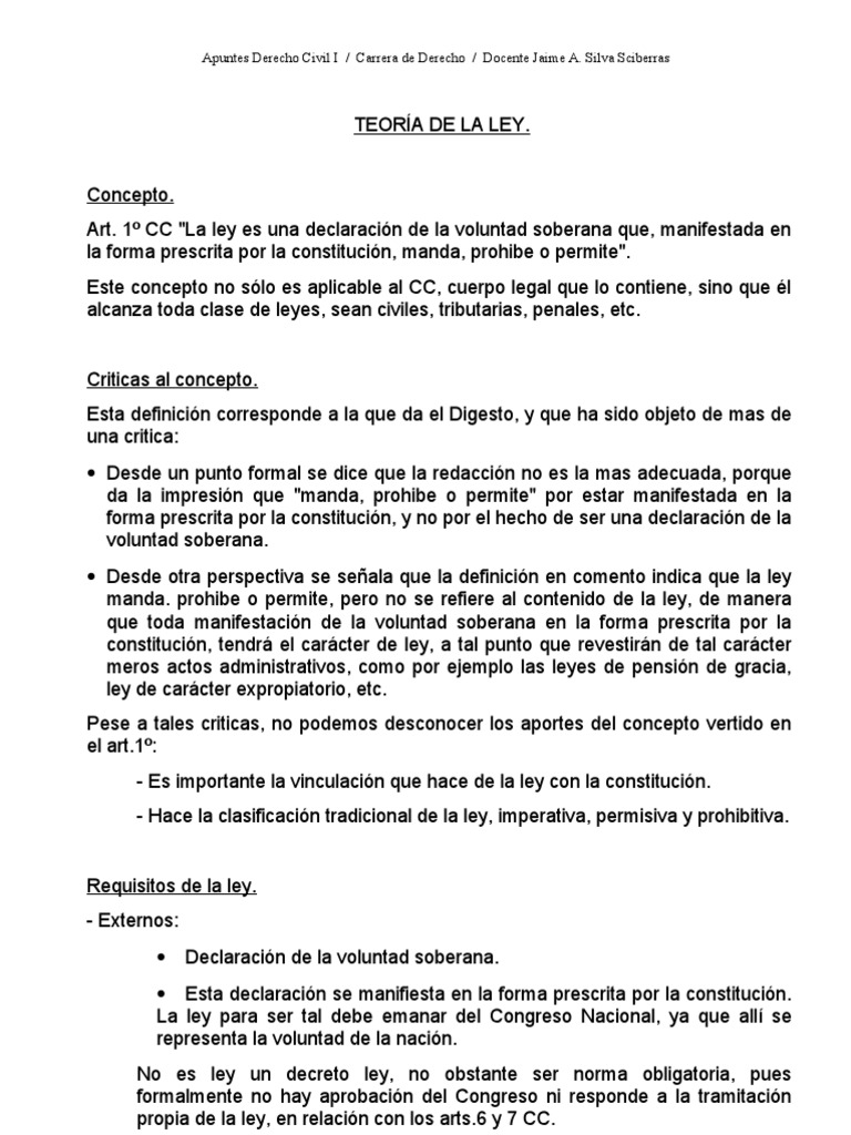 Teoría de la Ley en Derecho Civil | PDF | Estatuto | Derechos