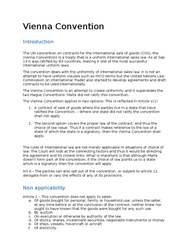 Vienna Convention International Sale of Goods PDF Offer And