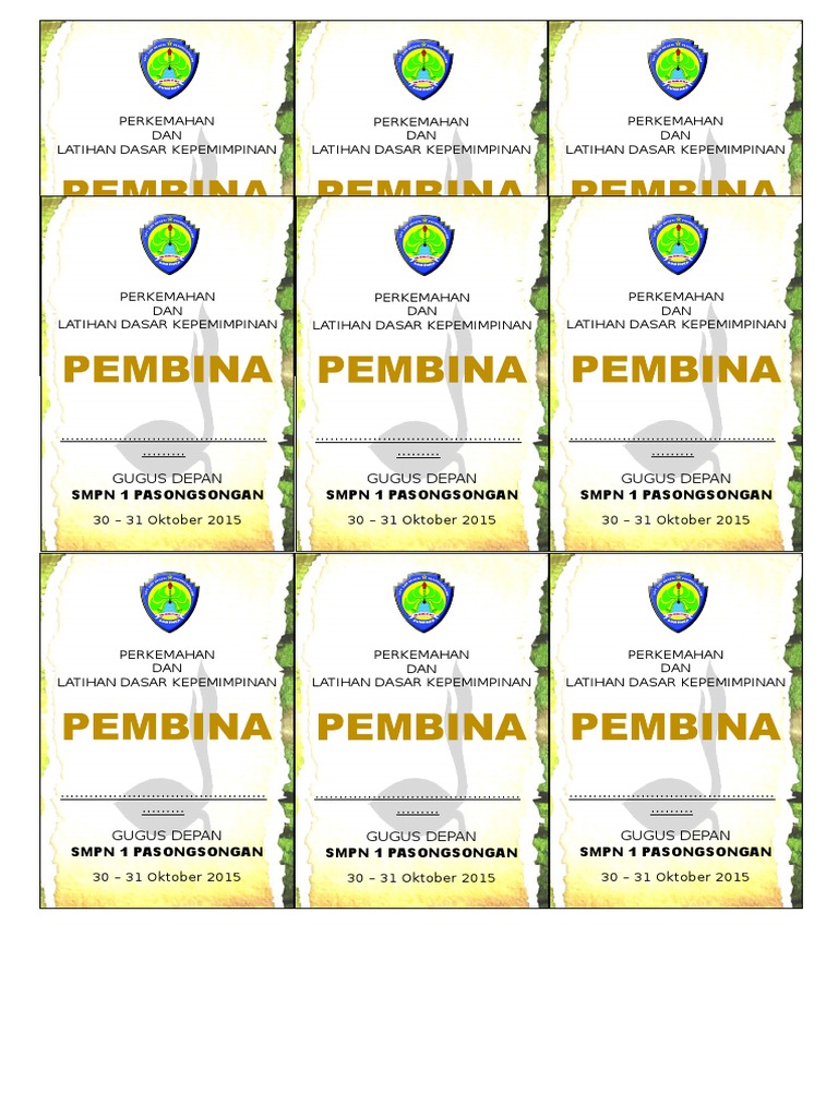  Contoh  Id  Card  Peserta Ldks Terbaru