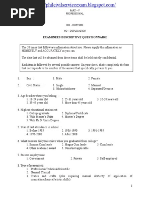 Part I Philippines' Civil Service Professional Reviewer