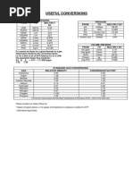 Flow Units Conversion Table | PDF | Pounds Per Square Inch | Foot (Unit)