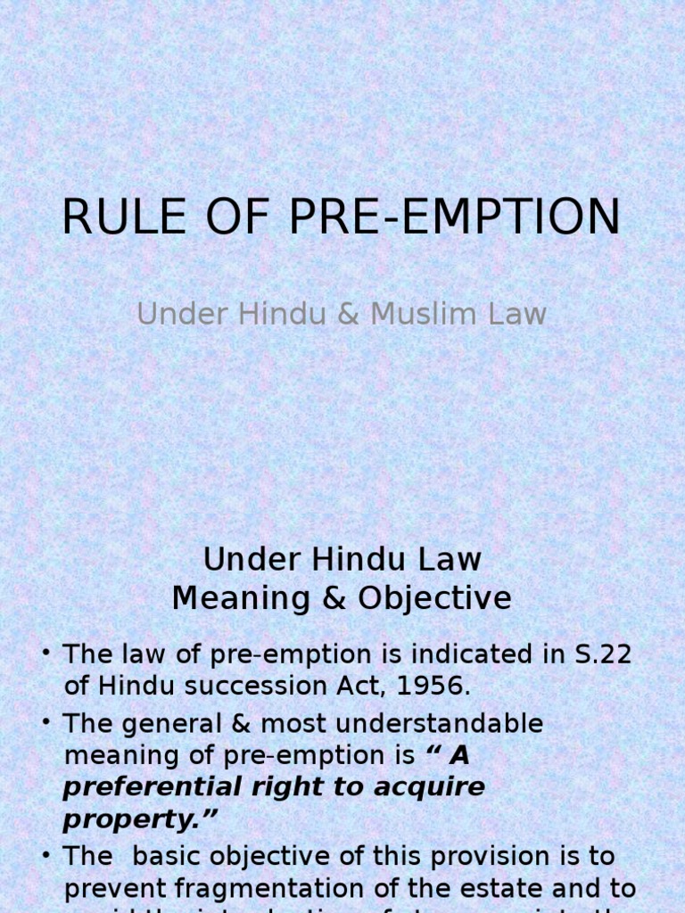 pre-emption-inheritance-ownership
