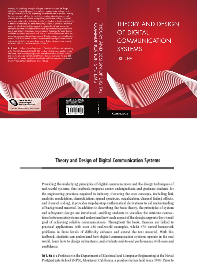 Ha T.T. Theory and Design of Digital Communication Systems (Draft, CUP ...