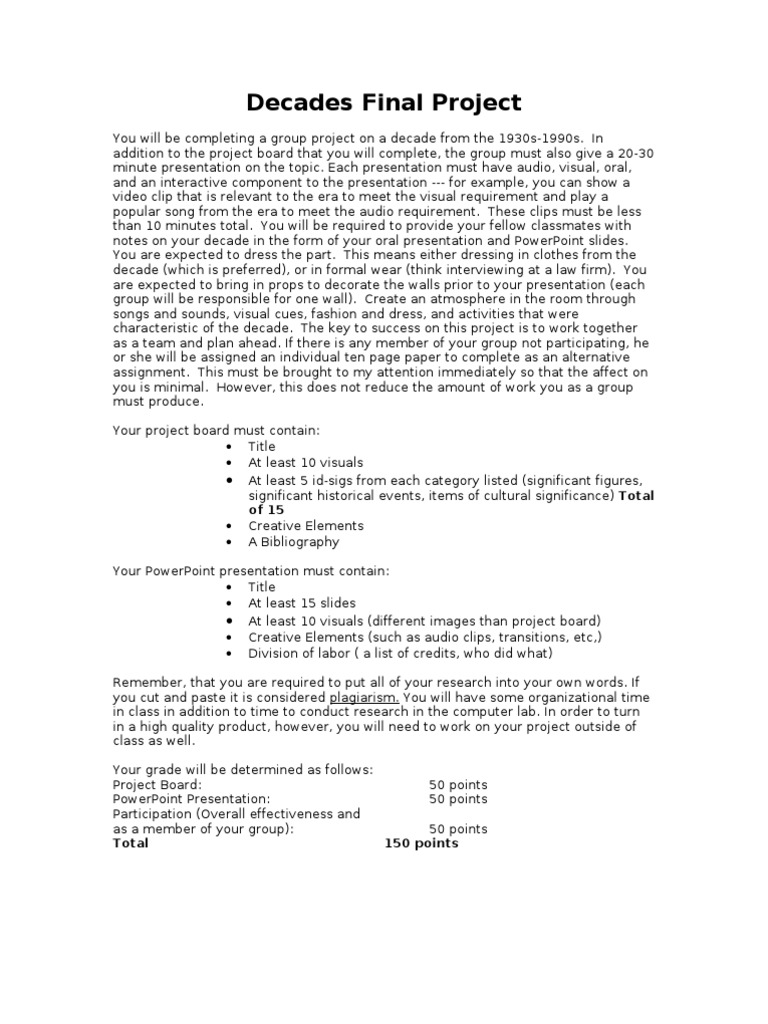 Decades Project Instructions Tech PDF Microsoft Power Point Behavioural Sciences