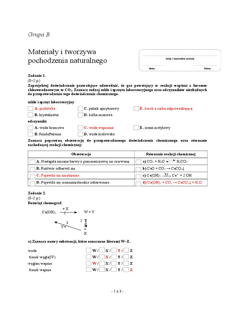 Materiały I Tworzywa Pochodzenia Naturalnego Sprawdzian Chomikuj Materiały i Tworzywa Pochodzenia Naturalnego Gr. B