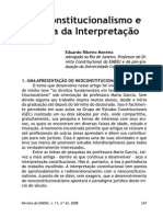 Neoconstitucionalismo e Teoria da Interpretação