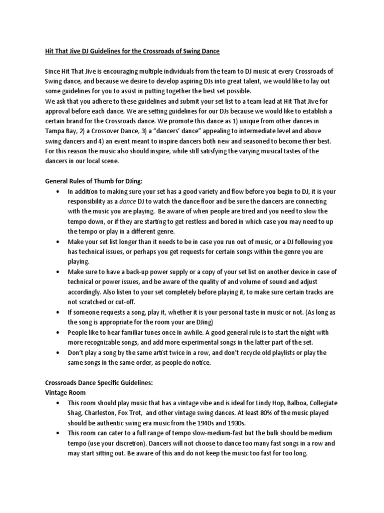 DJGuidelines | PDF | Disc Jockey | Dances