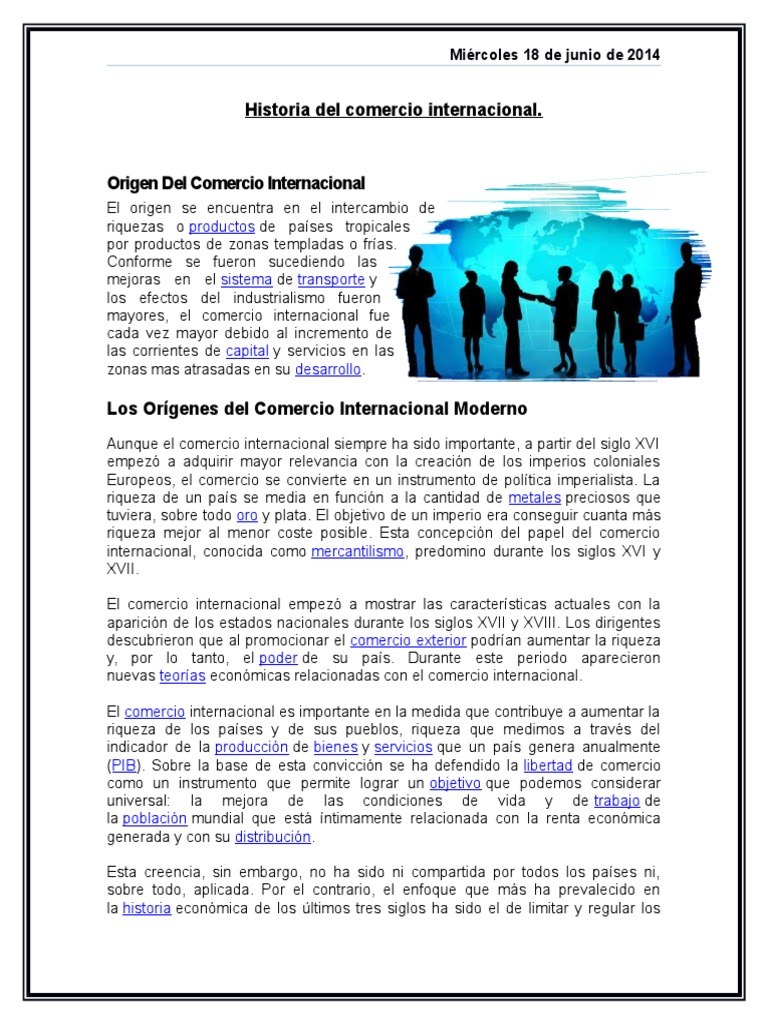 Historia Del Comercio Internacional Original Comercio