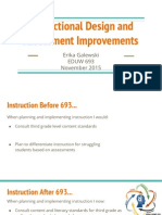 instructional design and assessment improvements