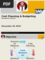 Planning & Budgeting using SAP Cost Center Planning