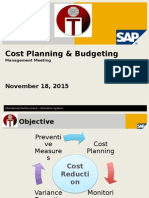 Planning & Budgeting Using SAP Cost Center Planning