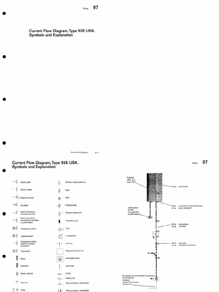 1978 Current Flow Diagram PORSCHE 928 | Switch | Ignition System