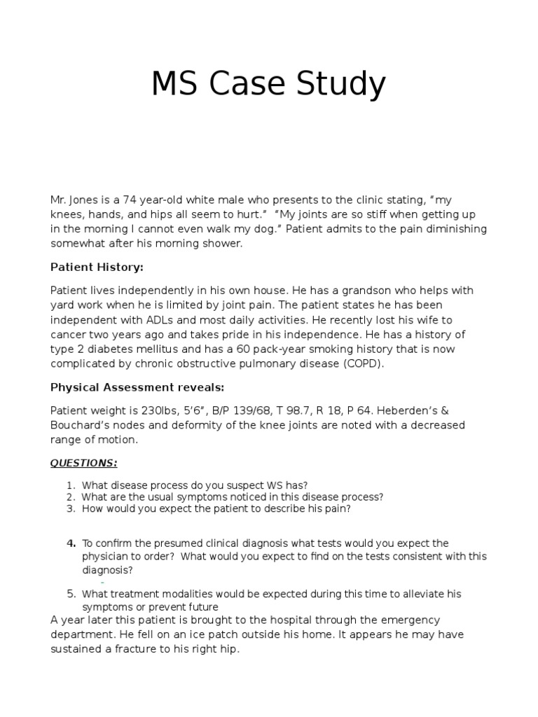 MS Case Study: Patient History | PDF