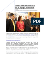  Gabinete Cornejo PPC-AP Confirma Que Dará Aval Al Equipo Ministerial