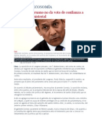 Congreso Peruano No Da Voto de Confianza a Gabinete Ministerial