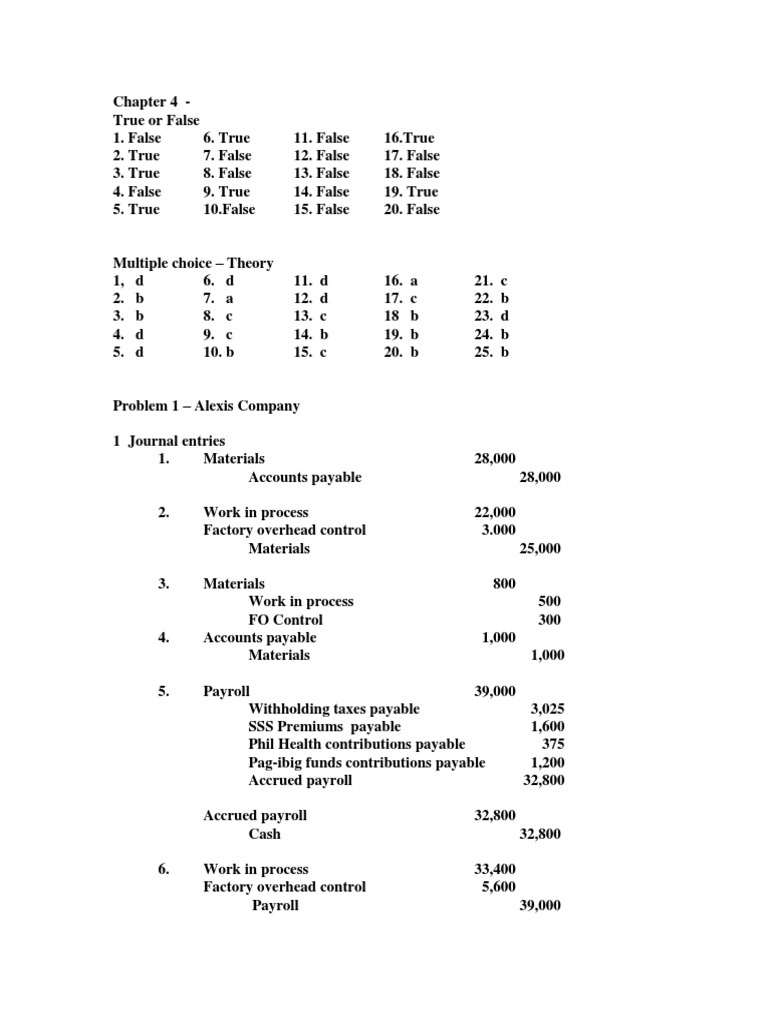 Cost Accounting Chapter 4 Solutions | PDF | Technology & Engineering