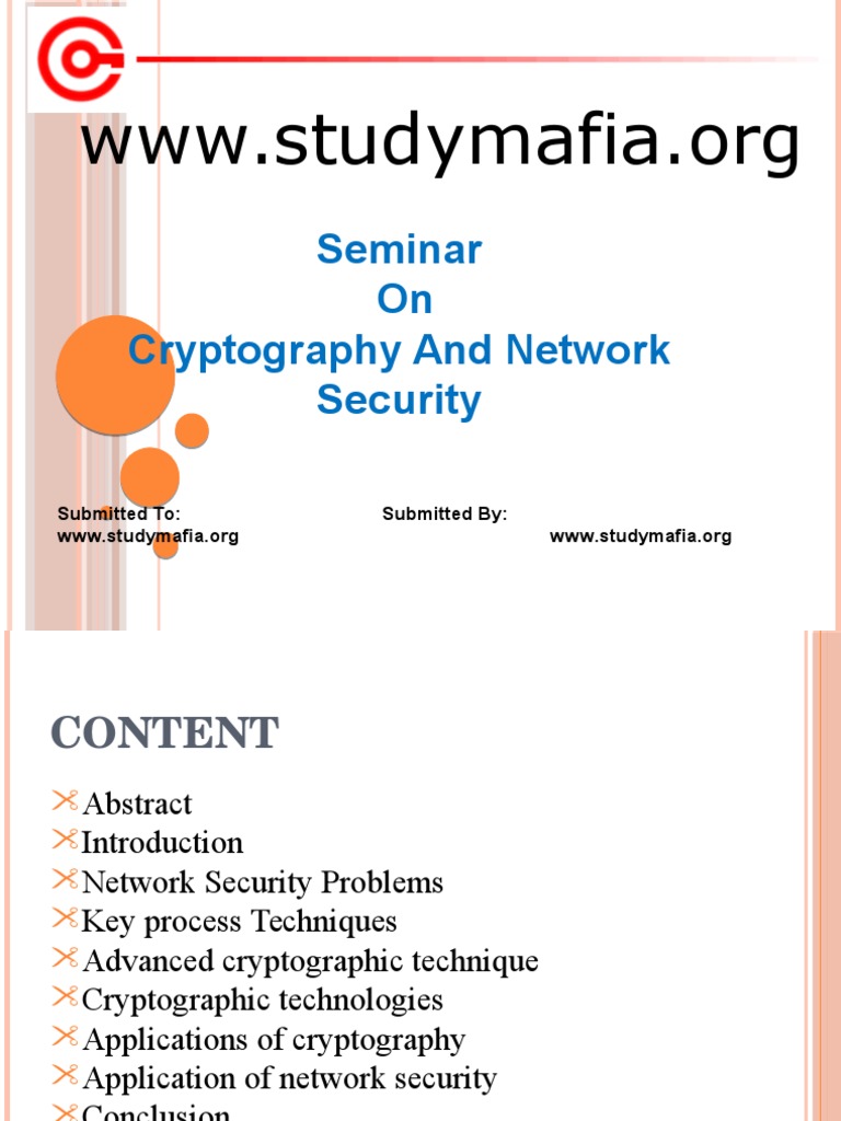 Seminar on Cryptography & Network Security | PDF | Encryption ...
