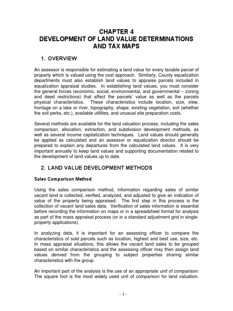 Land Value Assessment Methods | PDF | Real Estate Appraisal | Land Lot