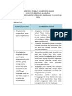 Kls VIIKOMPETENSI INTI DAN KOMPETENSI DASAR　.doc