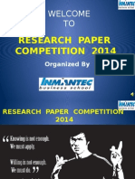 Welcome TO: Research Paper Competition 2014