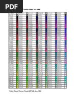 Tabel Kode Warna Untuk HTML Dan CSS