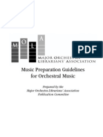 Music Preparation Guidelines for Orchestral Music