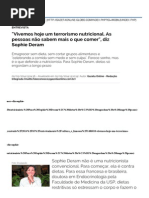 Vivemos Hoje Um Terrorismo Nutricional