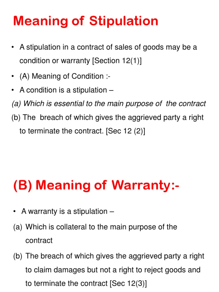 Warrant Under Sales of Goods Act PDF Implied Warranty Social