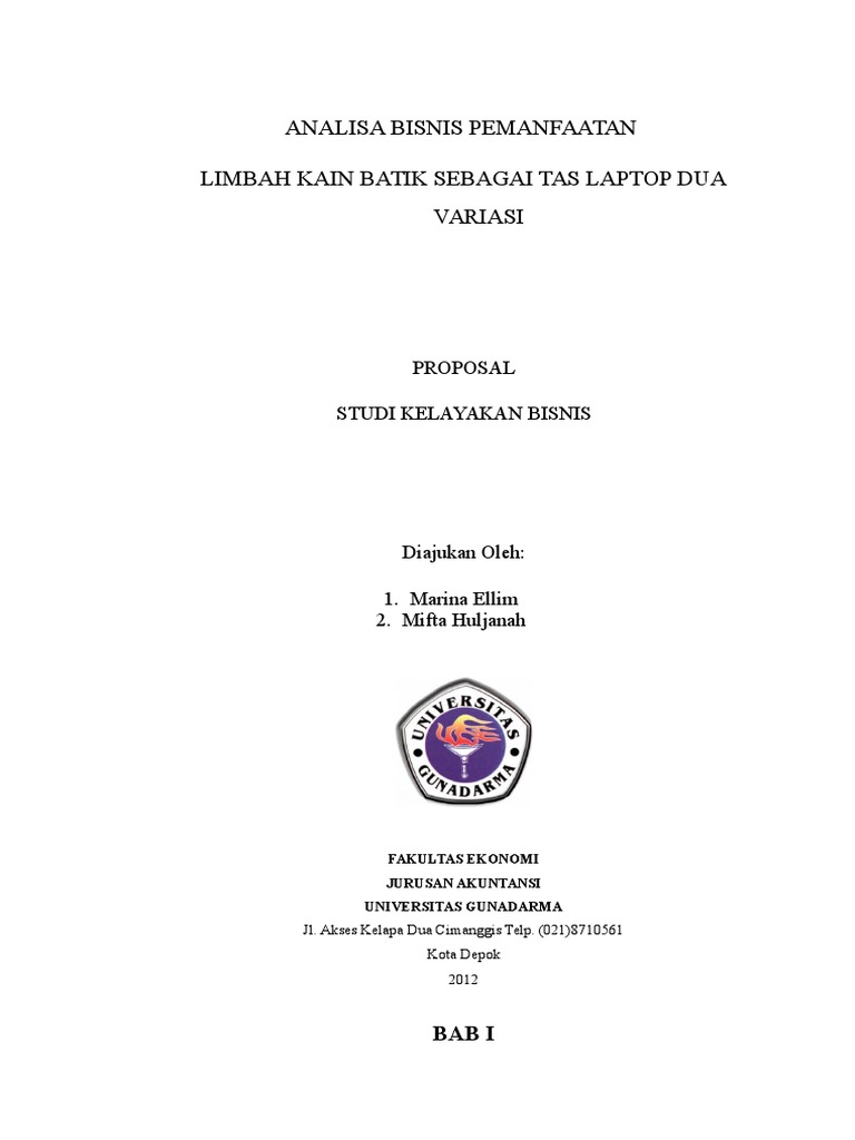Proposal Analisa Bisnis Pemanfaatan Kain Batik Sisa
