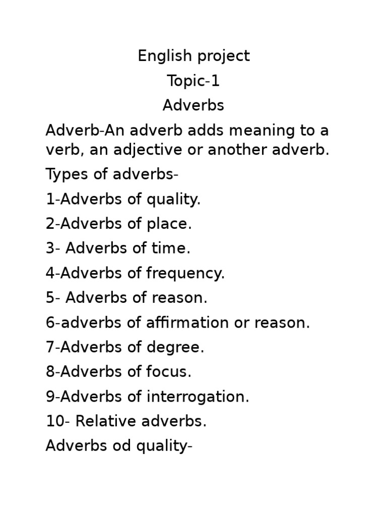 English Project 13 Adverb Clause