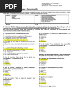 Prueba de Síntesis Lenguaje y Comunicación