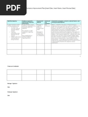 Performance Improvement Plan