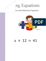 Solving Equations: One-Step Addition and Subtraction Equations