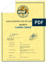 2015-08-07 WRAP Certificate 14781 (Gold) Lumbini Limited
