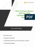 Acg-Thomson Reuters Mid-Year 2009 Dealmakers Survey Results