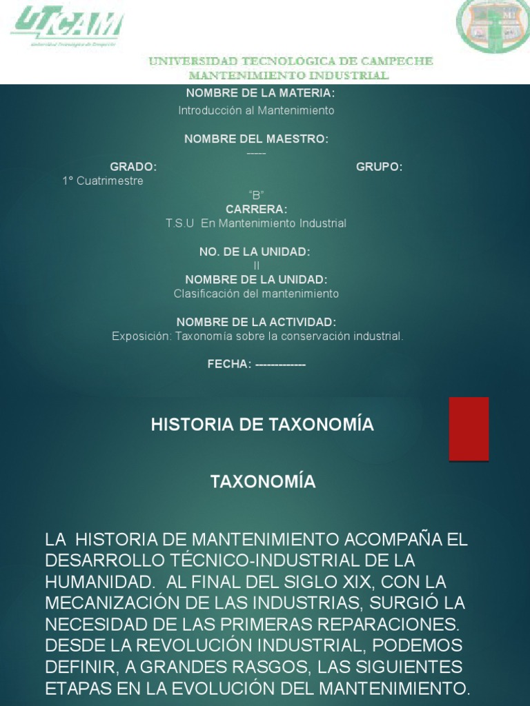 Taxonomia de la conservacion industrial Taxonomía (biología