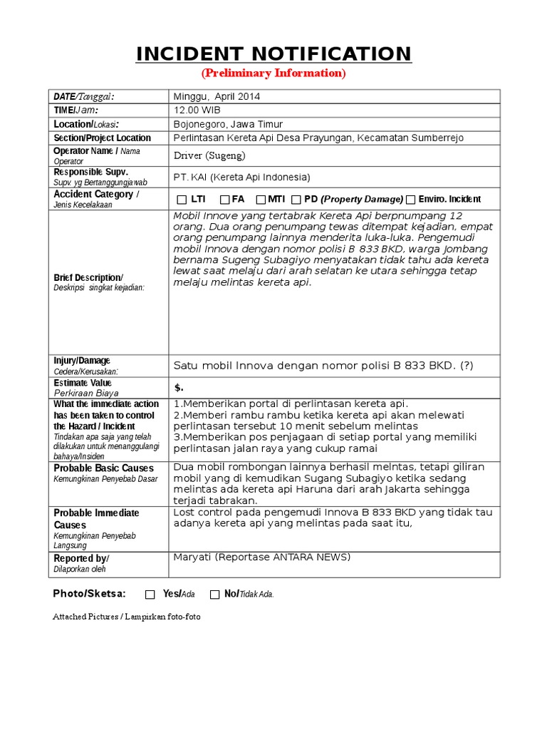 Incident Notification | PDF