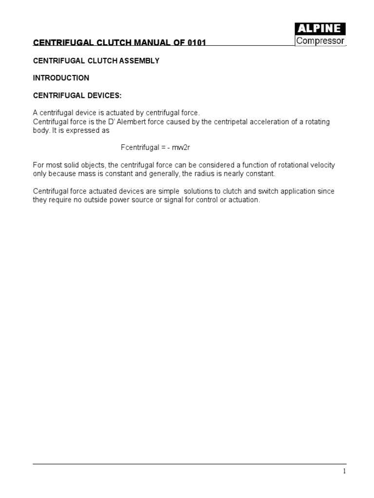 Centrifugal Clutch Assembly PDF Clutch Transmission (Mechanics)