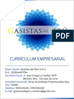 Curriculum Empresarial Gasistas Del Perú SAC