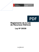 Ley 29338 Reglamento de Los Recursos Hidricos