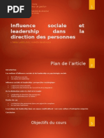 Influence Sociale Et Leadership Dans La Direction Des Personnes