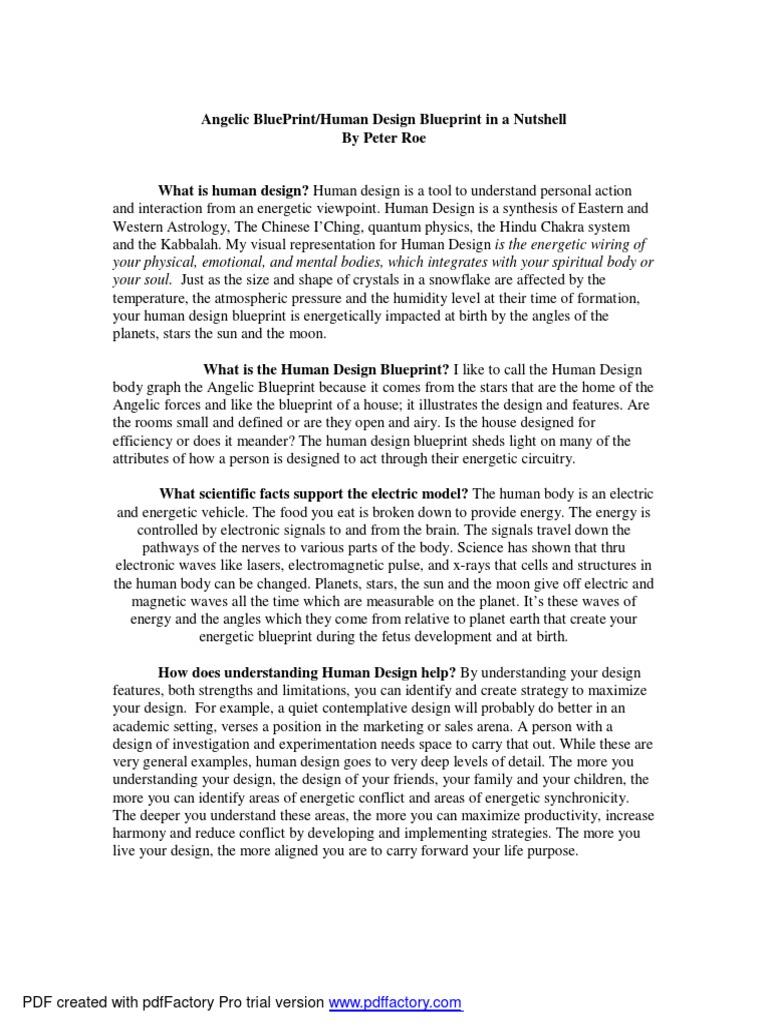 Human Design Blueprint Overview | PDF | Planets | Stars