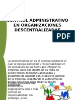 Control Administrativo en Organizaciones Descentralizadas
