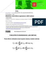 Chapter 14 Fixed Effects Regressions Least Square Dummy Variable Approach (EC220)